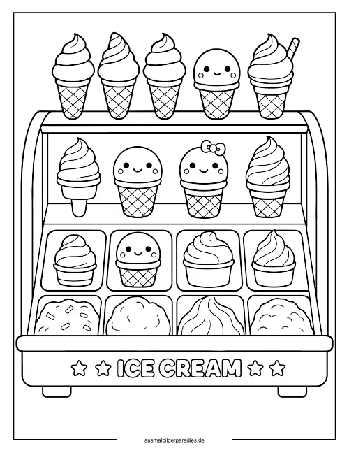 Eis Ausmalbild 7 als Gratis-PDF Eis Ausmalbild 7 - kostenlos zum Ausdrucken