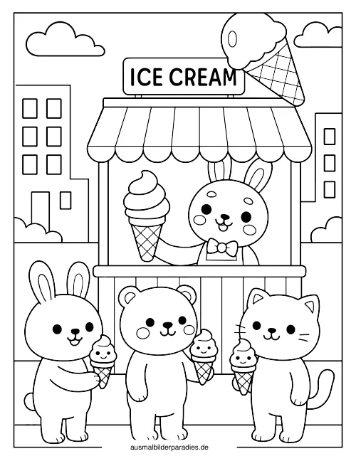 Eis Ausmalbild 8 als Gratis-PDF Eis Ausmalbild 8 - kostenlos zum Ausdrucken