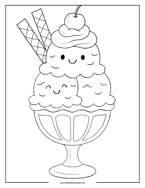 Eis Ausmalbild 9 als Gratis-PDF Eis Ausmalbild 9 - kostenlos zum Ausdrucken