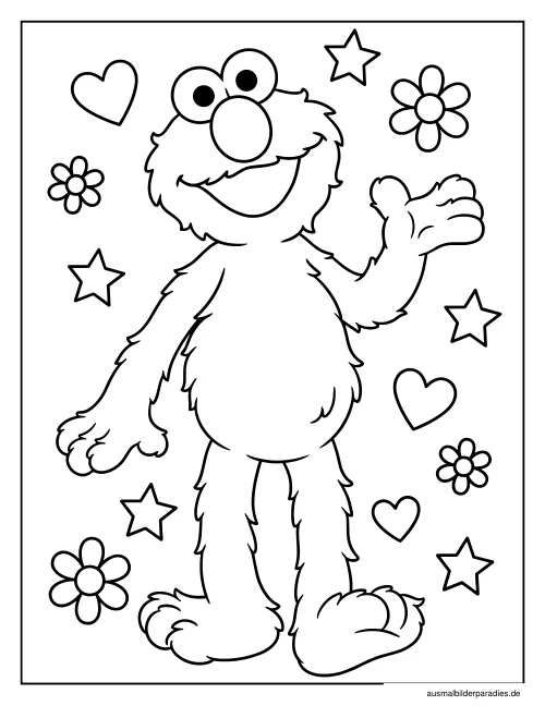 Elmo Ausmalbild 10 als Gratis-PDF Elmo Ausmalbild 10 - kostenlos zum Ausdrucken