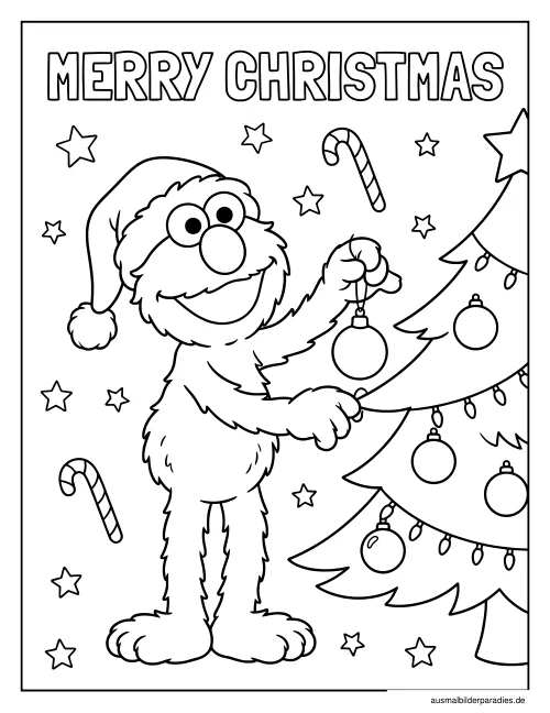 Elmo Ausmalbild 12 als Gratis-PDF Elmo Ausmalbild 12 - kostenlos zum Ausdrucken