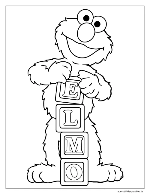 Elmo Ausmalbild 16 als Gratis-PDF Elmo Ausmalbild 16 - kostenlos zum Ausdrucken