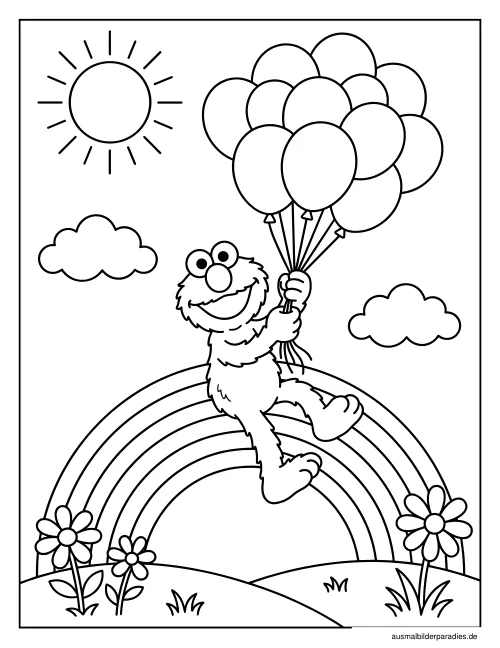 Elmo Ausmalbild 19 als Gratis-PDF Elmo Ausmalbild 19 - kostenlos zum Ausdrucken
