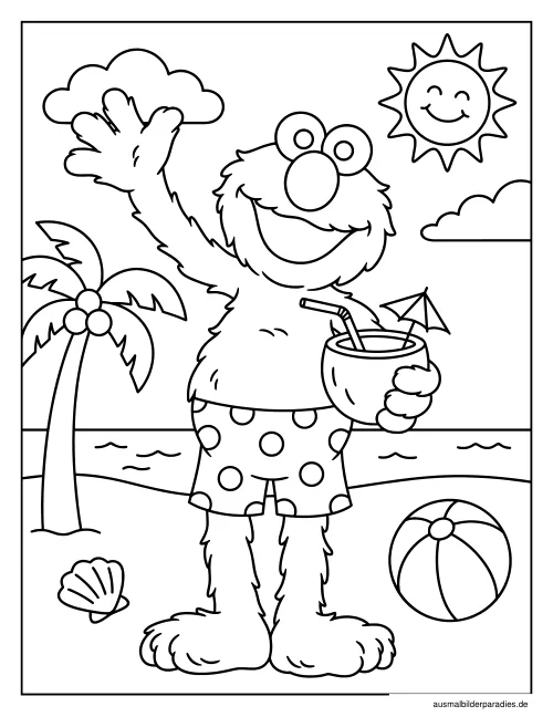 Elmo Ausmalbild 20 als Gratis-PDF Elmo Ausmalbild 20 - kostenlos zum Ausdrucken