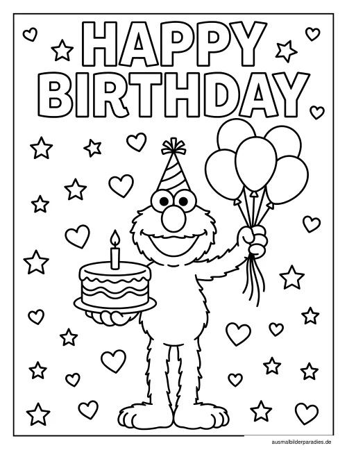Elmo Ausmalbild 23 als Gratis-PDF Elmo Ausmalbild 23 - kostenlos zum Ausdrucken