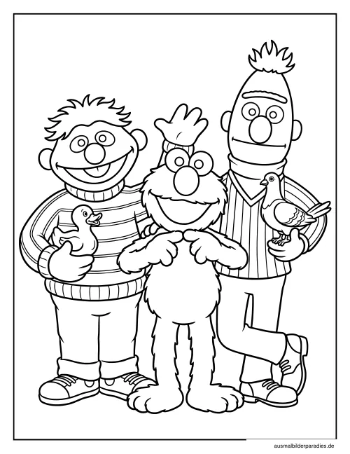 Elmo Ausmalbild 3 als Gratis-PDF Elmo Ausmalbild 3 - kostenlos zum Ausdrucken