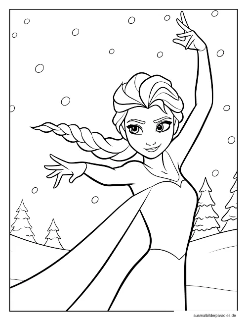 Elsa Ausmalbild 12 - kostenlos zum Ausdrucken