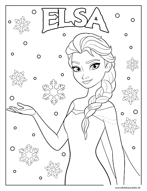 Elsa Ausmalbild 19 - kostenlos zum Ausdrucken