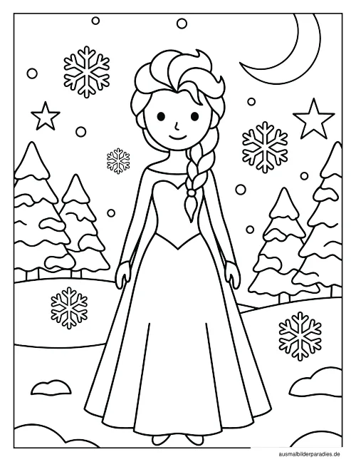 Elsa Ausmalbild 34 - kostenlos zum Ausdrucken