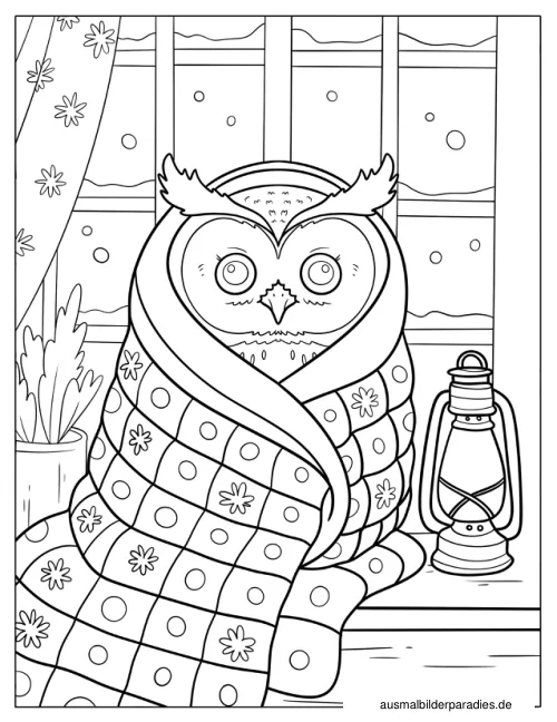 Eule Ausmalbild 11 als Gratis-PDF Eule Ausmalbild 11 - kostenlos zum Ausdrucken