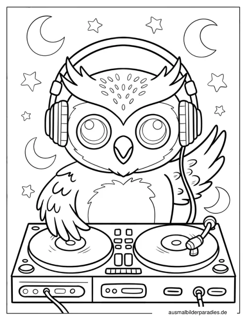 Eule Ausmalbild 13 als Gratis-PDF Eule Ausmalbild 13 - kostenlos zum Ausdrucken