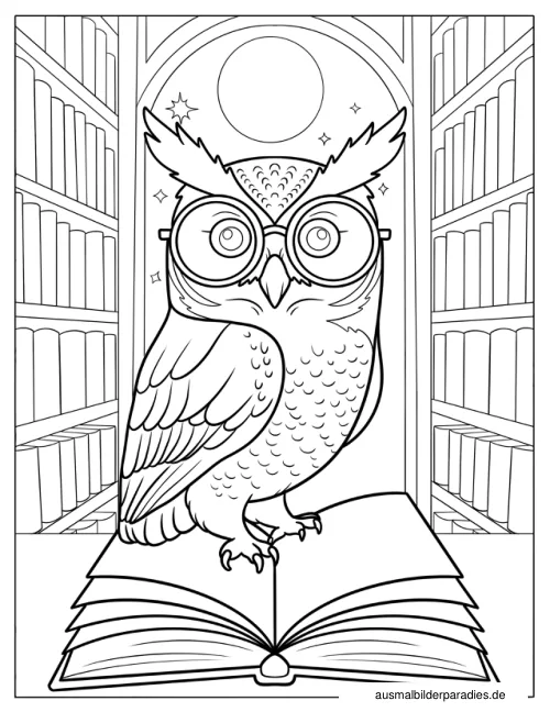 Eule Ausmalbild 17 als Gratis-PDF Eule Ausmalbild 17 - kostenlos zum Ausdrucken