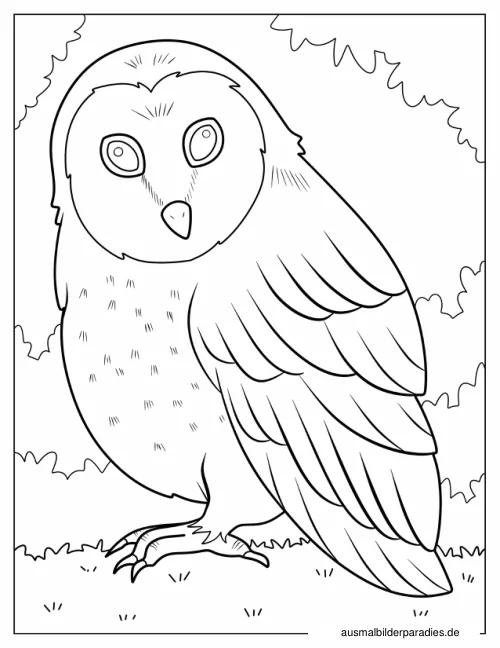 Eule Ausmalbild 20 als Gratis-PDF Eule Ausmalbild 20 - kostenlos zum Ausdrucken