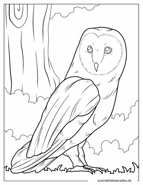 Eule Ausmalbild 34 als Gratis-PDF Eule Ausmalbild 34 - kostenlos zum Ausdrucken