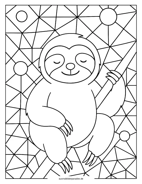 Faultier Ausmalbild 10 als Gratis-PDF Faultier Ausmalbild 10 - kostenlos zum Ausdrucken