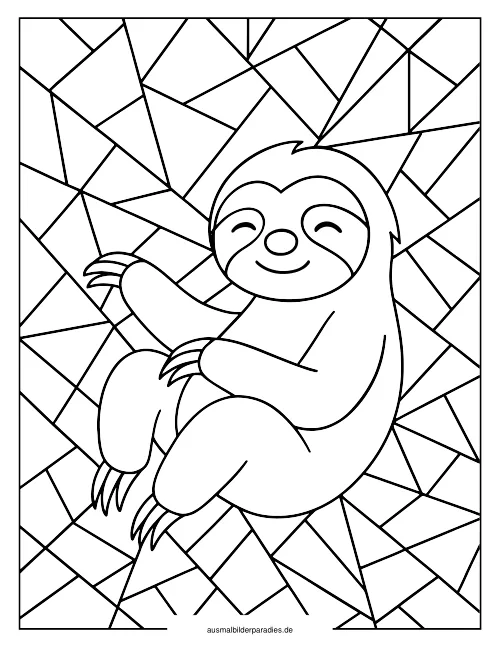 Faultier Ausmalbild 22 als Gratis-PDF Faultier Ausmalbild 22 - kostenlos zum Ausdrucken