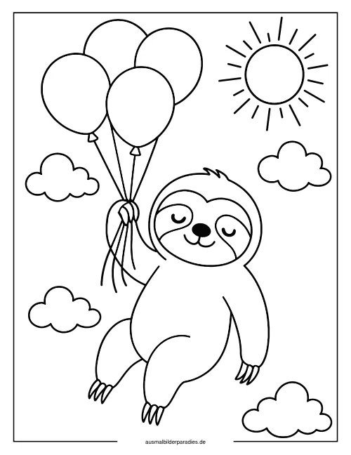 Faultier Ausmalbild 28 als Gratis-PDF Faultier Ausmalbild 28 - kostenlos zum Ausdrucken