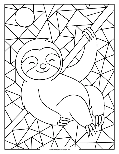 Faultier Ausmalbild 29 als Gratis-PDF Faultier Ausmalbild 29 - kostenlos zum Ausdrucken