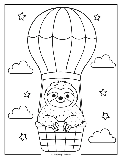 Faultier Ausmalbild 35 als Gratis-PDF Faultier Ausmalbild 35 - kostenlos zum Ausdrucken
