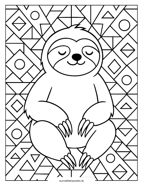 Faultier Ausmalbild 7 als Gratis-PDF Faultier Ausmalbild 7 - kostenlos zum Ausdrucken