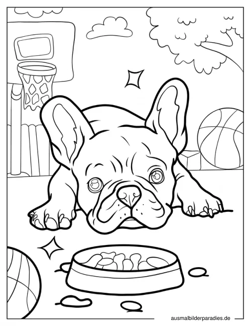 Französische Bulldogge Ausmalbild 11 - kostenlos zum Ausdrucken