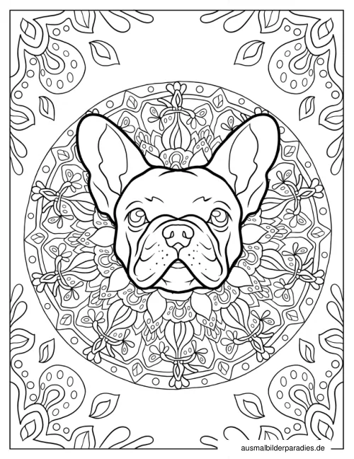 Französische Bulldogge Ausmalbild 12 - kostenlos zum Ausdrucken