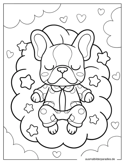 Französische Bulldogge Ausmalbild 14 - kostenlos zum Ausdrucken