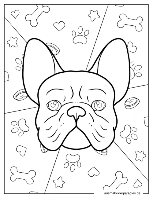 Französische Bulldogge Ausmalbild 15 - kostenlos zum Ausdrucken