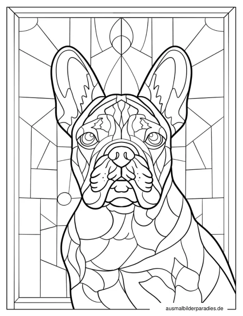 Französische Bulldogge Ausmalbild 16 - kostenlos zum Ausdrucken
