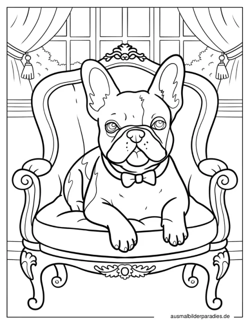 Französische Bulldogge Ausmalbild 19 - kostenlos zum Ausdrucken