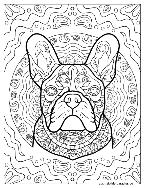 Französische Bulldogge Ausmalbild 20 - kostenlos zum Ausdrucken