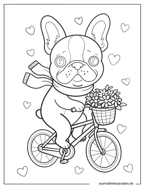 Französische Bulldogge Ausmalbild 22 - kostenlos zum Ausdrucken