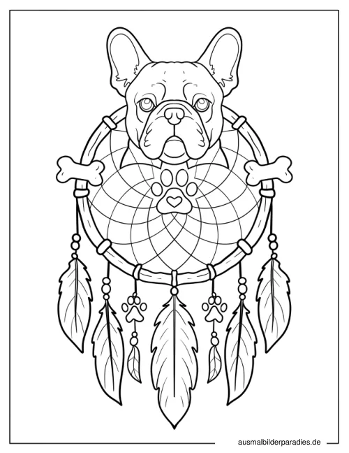 Französische Bulldogge Ausmalbild 24 - kostenlos zum Ausdrucken