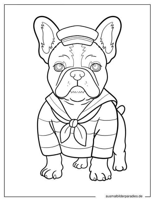 Französische Bulldogge Ausmalbild 28 - kostenlos zum Ausdrucken