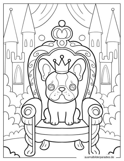 Französische Bulldogge Ausmalbild 4 - kostenlos zum Ausdrucken