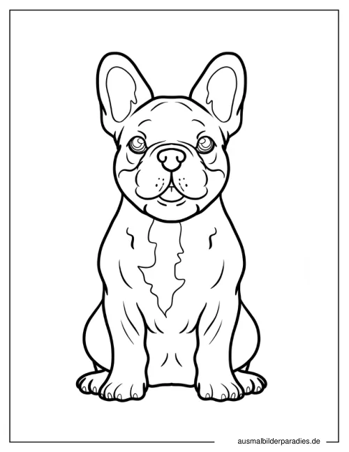 Französische Bulldogge Ausmalbild 8 - kostenlos zum Ausdrucken
