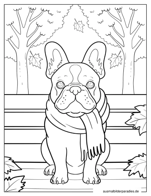 Französische Bulldogge Ausmalbild 9 - kostenlos zum Ausdrucken