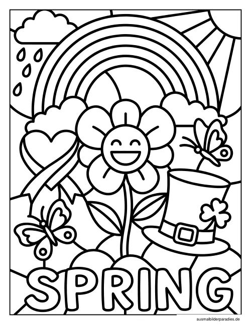 Frühling Ausmalbild 12 als Gratis-PDF Frühling Ausmalbild 12 - kostenlos zum Ausdrucken