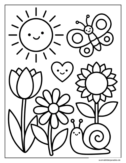 Frühling Ausmalbild 18 als Gratis-PDF Frühling Ausmalbild 18 - kostenlos zum Ausdrucken