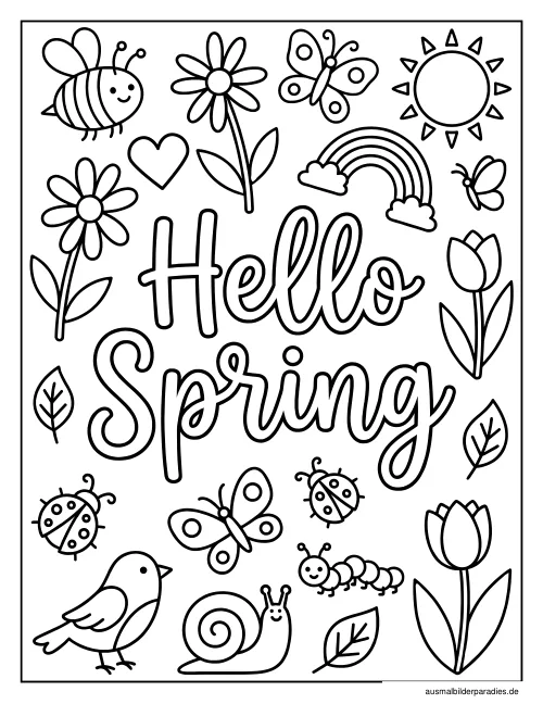 Frühling Ausmalbild 20 als Gratis-PDF Frühling Ausmalbild 20 - kostenlos zum Ausdrucken