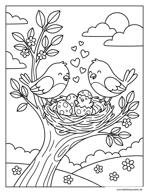Frühling Ausmalbild 23 als Gratis-PDF Frühling Ausmalbild 23 - kostenlos zum Ausdrucken