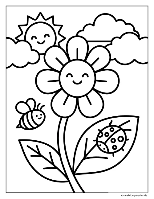 Frühling Ausmalbild 25 als Gratis-PDF Frühling Ausmalbild 25 - kostenlos zum Ausdrucken