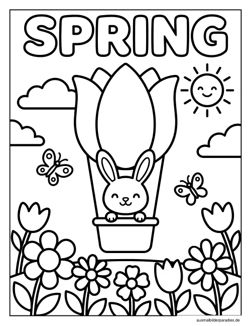 Frühling Ausmalbild 28 als Gratis-PDF Frühling Ausmalbild 28 - kostenlos zum Ausdrucken