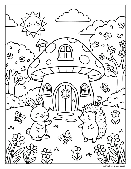 Frühling Ausmalbild 3 als Gratis-PDF Frühling Ausmalbild 3 - kostenlos zum Ausdrucken