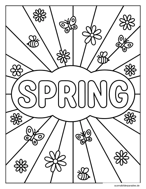 Frühling Ausmalbild 32 als Gratis-PDF Frühling Ausmalbild 32 - kostenlos zum Ausdrucken