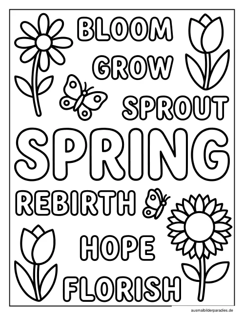 Frühling Ausmalbild 33 als Gratis-PDF Frühling Ausmalbild 33 - kostenlos zum Ausdrucken