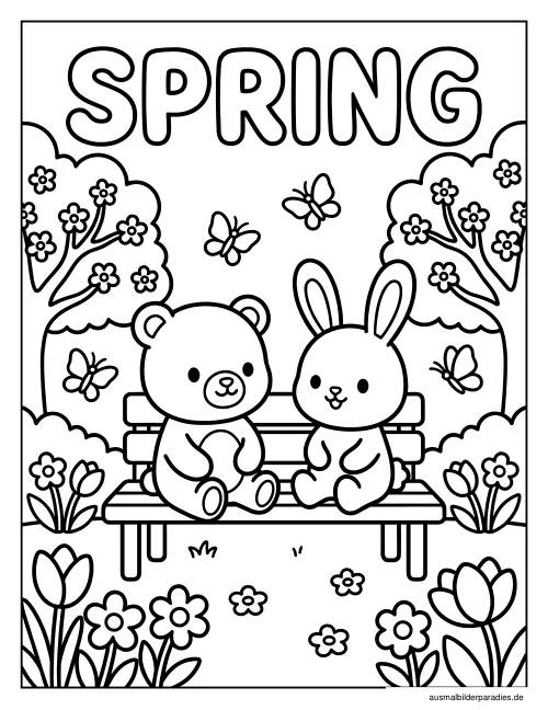Frühling Ausmalbild 34 als Gratis-PDF Frühling Ausmalbild 34 - kostenlos zum Ausdrucken