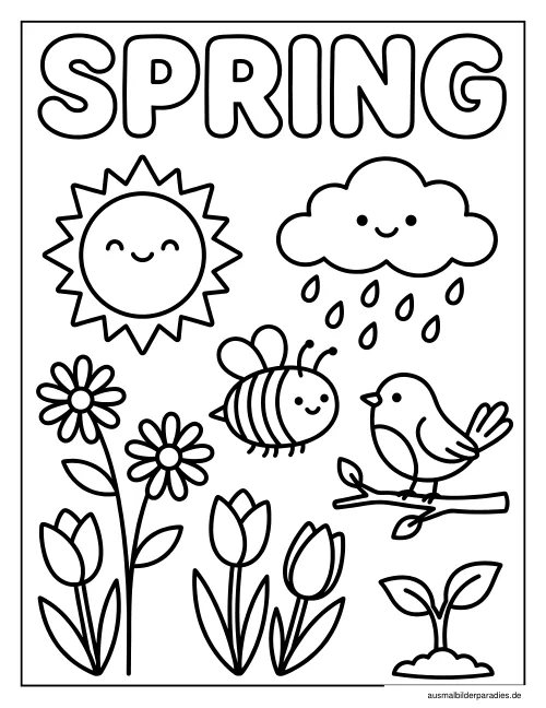 Frühling Ausmalbild 36 als Gratis-PDF Frühling Ausmalbild 36 - kostenlos zum Ausdrucken