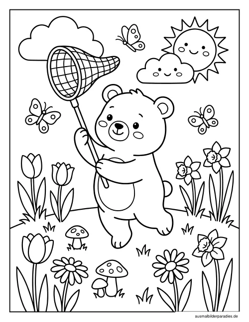 Frühling Ausmalbild 7 als Gratis-PDF Frühling Ausmalbild 7 - kostenlos zum Ausdrucken