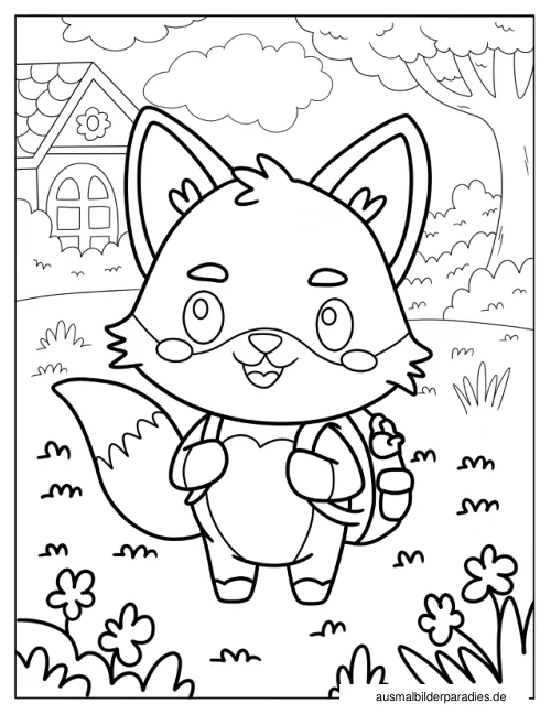 Fuchs Ausmalbild 10 als Gratis-PDF Fuchs Ausmalbild 10 - kostenlos zum Ausdrucken